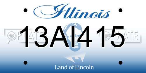 13AI415 Illinois License Plate