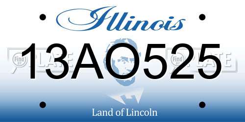 13AO525 Illinois License Plate