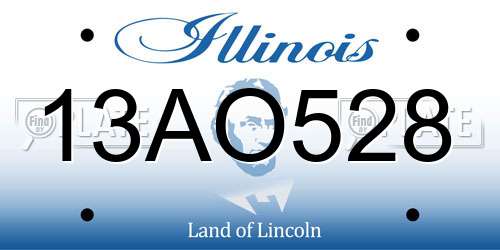 13AO528 Illinois License Plate