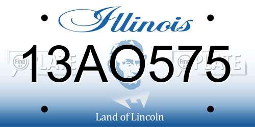 13AO575 Illinois License Plate