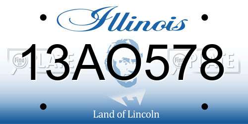 13AO578 Illinois License Plate