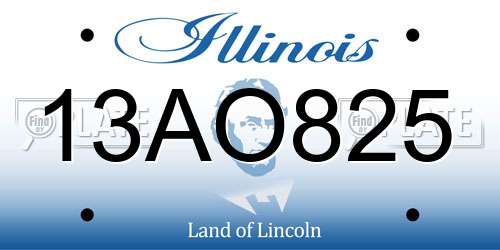 13AO825 Illinois License Plate