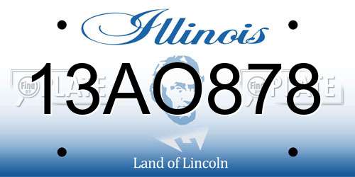 13AO878 Illinois License Plate