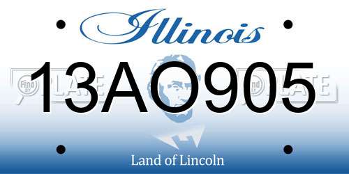 13AO905 Illinois License Plate