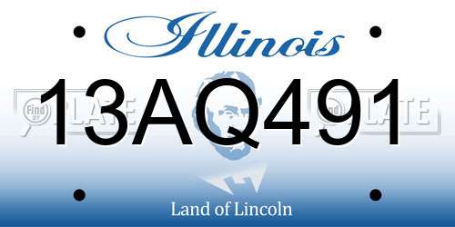 13AQ491 Illinois License Plate