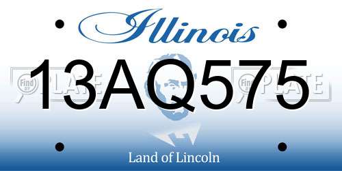 13AQ575 Illinois License Plate