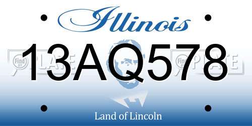 13AQ578 Illinois License Plate