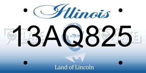13AQ825 Illinois License Plate
