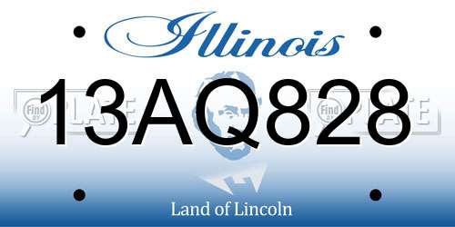 13AQ828 Illinois License Plate