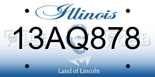 13AQ878 Illinois License Plate