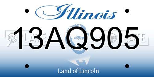 13AQ905 Illinois License Plate
