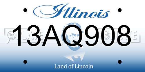 13AQ908 Illinois License Plate