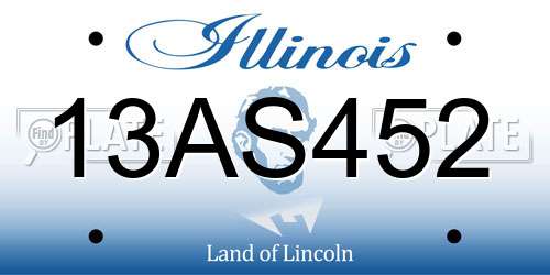 13AS452 Illinois License Plate