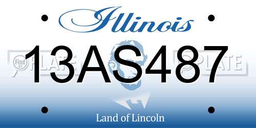 13AS487 Illinois License Plate