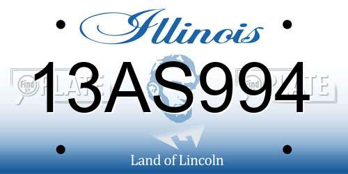 13AS994 Illinois License Plate