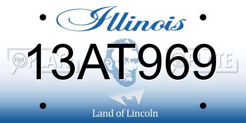 13AT969 Illinois License Plate