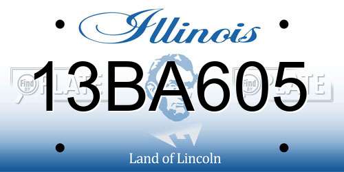 13BA605 Illinois License Plate
