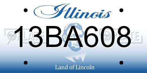 13BA608 Illinois License Plate