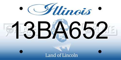 13BA652 Illinois License Plate