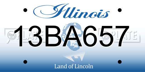 13BA657 Illinois License Plate