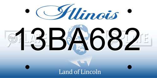 13BA682 Illinois License Plate