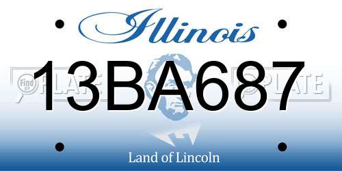 13BA687 Illinois License Plate