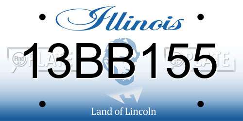 13BB155 Illinois License Plate