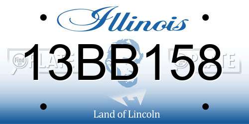13BB158 Illinois License Plate