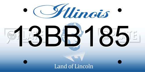 13BB185 Illinois License Plate