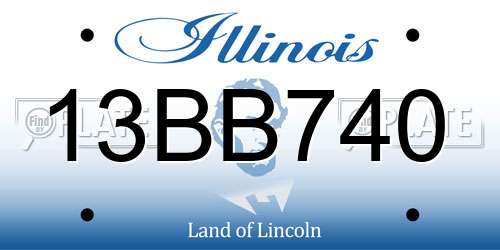13BB740 Illinois License Plate