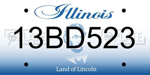 13BD523 Illinois License Plate