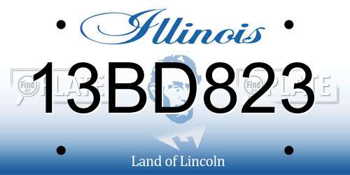 13BD823 Illinois License Plate