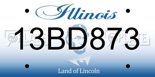 13BD873 Illinois License Plate