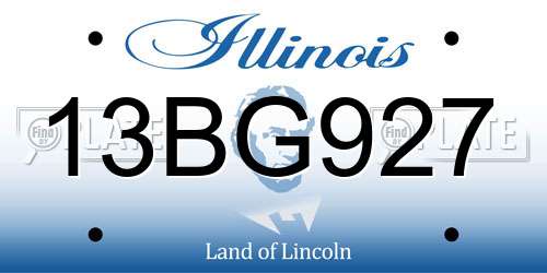 13BG927 Illinois License Plate