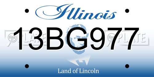 13BG977 Illinois License Plate