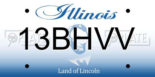 13BHVV Illinois License Plate