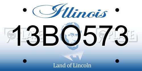 13BO573 Illinois License Plate