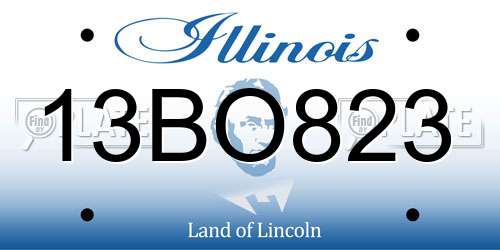 13BO823 Illinois License Plate