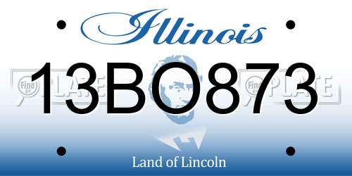 13BO873 Illinois License Plate