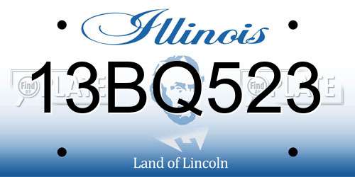 13BQ523 Illinois License Plate