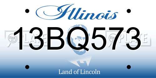 13BQ573 Illinois License Plate