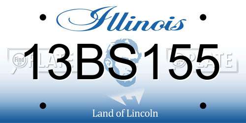 13BS155 Illinois License Plate
