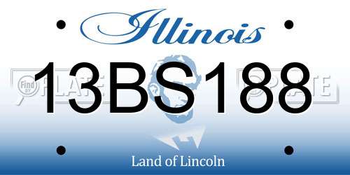 13BS188 Illinois License Plate