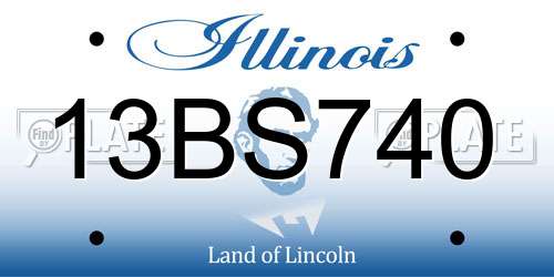 13BS740 Illinois License Plate