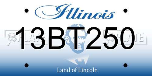 13BT250 Illinois License Plate