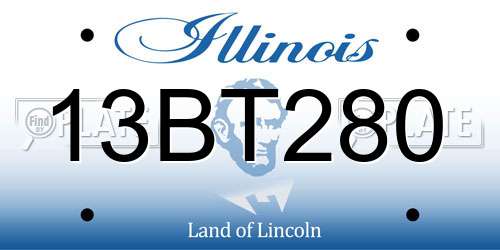 13BT280 Illinois License Plate