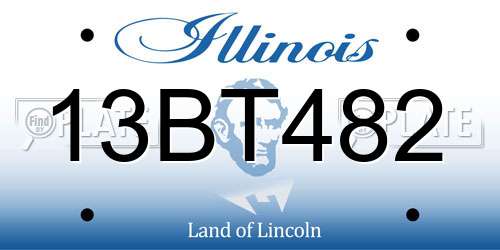13BT482 Illinois License Plate