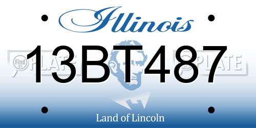 13BT487 Illinois License Plate