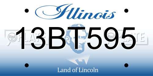 13BT595 Illinois License Plate