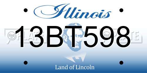 13BT598 Illinois License Plate